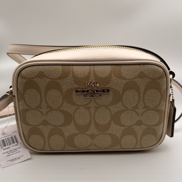 NWT Coach Signature Khaki/Chalk mini Camera Bag crossbody - Picture 1 of 11